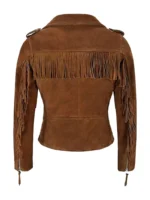 Women Biker Suede Jacket back side