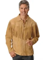 Fringed Suede Leather Long Sleeve Western Jacket