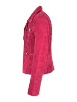 Fuchsia Pink Suede Leather Jacket