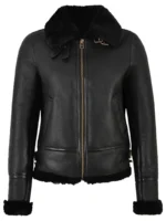 Black Shearling B3 Aviator Jacket - Shearling B3 Flight Jacket