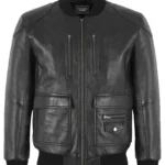 Gerard 7952 Retro-Style Black Flight Bomber Leather Jacket for Men (1) - the creative leather