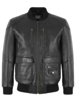 Gerard 7952 Retro-Style Black Flight Bomber Leather Jacket for Men (1) - the creative leather