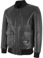 Gerard 7952 Retro-Style Black Flight Bomber Leather Jacket for Men (3)