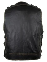 Handmade Men’s Genuine Leather Biker Vest Vintage Waistcoat (1)