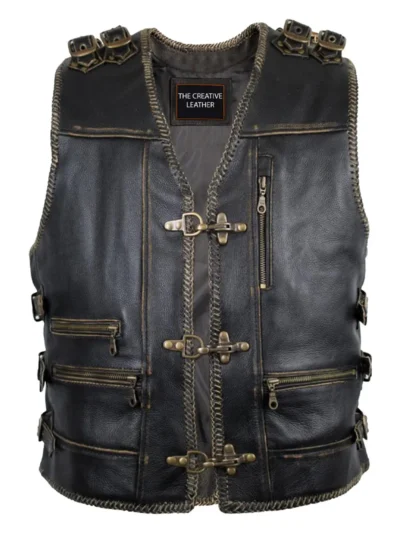 Handmade Mens Genuine Leather Biker Vest