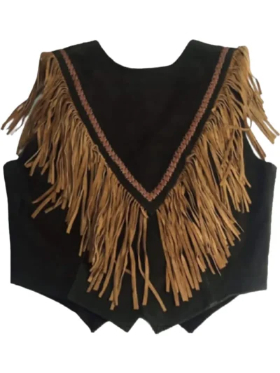 Handmade Sleeveless western leather Fringe vest for men (1)