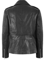 Ladies Quilted Biker Leather Jacket