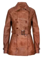 women Brown Leather Coat - the creative leather