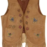 Ladies Embroidered Leather Vest