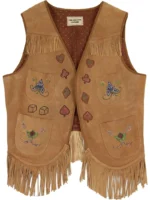Ladies Embroidered Leather Vest