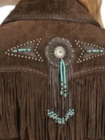 Ladies Luxury Clothing Suede Fringe Jacket (4)