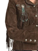 Ladies Luxury Clothing Suede Fringe Jacket (5)