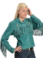Ladies Luxury Clothing Suede Fringe Jacket (6)