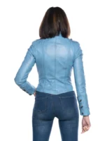 Ladies' Real Lambskin Victory Military Parade Style Studded Leather Jacket (Model 8976)