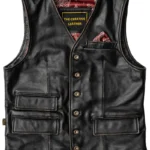 Men’s Black Real Leather Biker Vest - creative leather