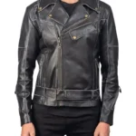 Men Cowhide Leather Motorcycle Jacket (1) - the creative leather