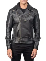Men Cowhide Leather Motorcycle Jacket (1) - the creative leather