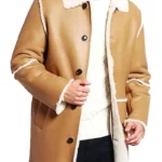 Men Genuine Sheepskin Leather Coat