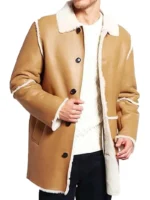 Men Genuine Sheepskin Leather Coat