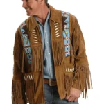Men Fringe Suede Jacket - thecreativeleather.com