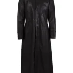 Mens Black Full Length Leather Coat