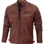Mens Distressed Brown Leather Jacket - creative leather
