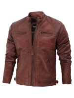 Mens Distressed Brown Leather Jacket - creative leather