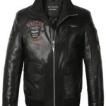Mens Fashionable Embroidery Leather Jacket - creativeleather