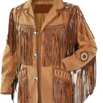 Pure Mens Handmade Suede Fringe Leather Jacket - thecreativeleather.com