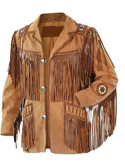 Pure Mens Handmade Suede Fringe Leather Jacket - thecreativeleather.com