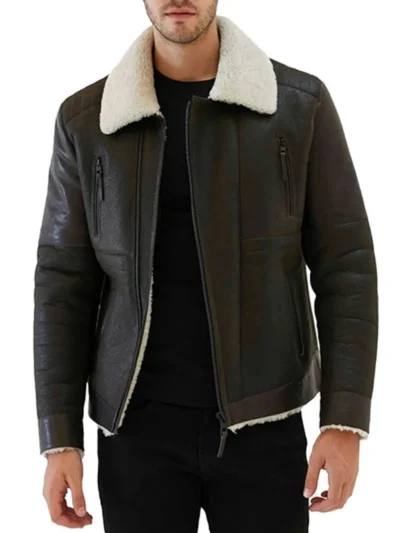 Aviator Leather Jacket - cowhide leather jacket
