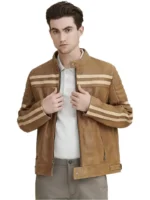 Mens Genuine Leather Biker Jacket (3)