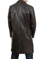 Men’s Knee Length Black Leather Coat (3)