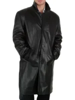Mens Knee Length Leather Coat