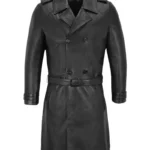 Mens Knee Length Leather Trench