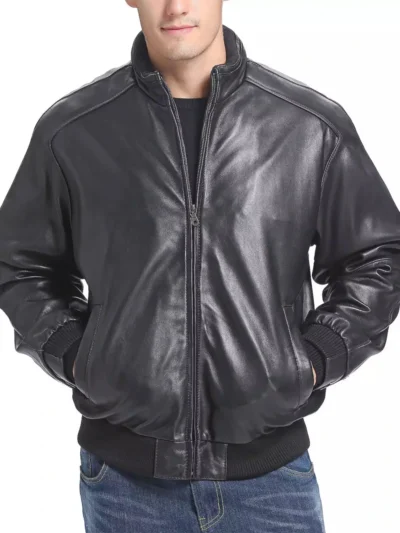 Men's Lambskin Leather City Bomber Jacket