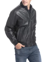 Men's Lambskin Leather City Bomber Jacket