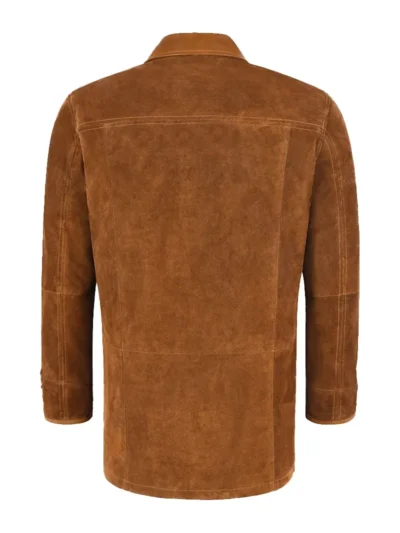 Men’s Leather Car Coat Tan Suede Classic Tailored Soft Real 6360 (1)