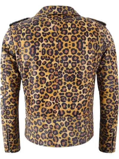 Men's Leopard Print Biker Leather Jacket (5)