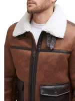 Mens Real Leather Aviator Bomber Jacket (2)
