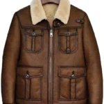 Mens Real Leather Shearling Classic Aviator Pilot Jacket - the creative leather