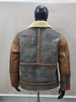 Shearling Flight Pilot Bomber Jacket back side