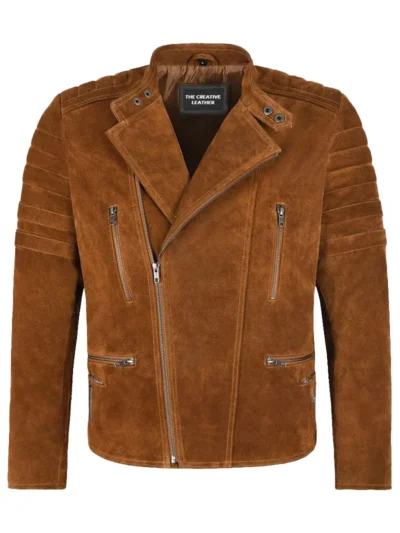 Mens Biker suede Leather Jacket
