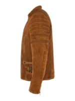 Men's Stylish Cafe Racer Inspired Fashion Jacket Retro Tan Suede Leather (3)