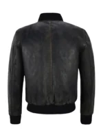Men’s Varsity 100% Real Leather Jacket Black Bronze Vintage Classic Bomber Style (1)