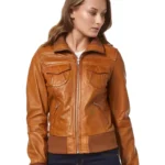 Women Casual Lambskin Leather Jacket