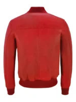 Red Leather Bomber Jacket
