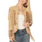 Scully Womens Beaded And Lace Fringe Jacket