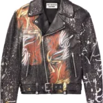 Paint Splattered Leather Jacket