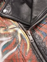 Paint Splattered Leather Jacket